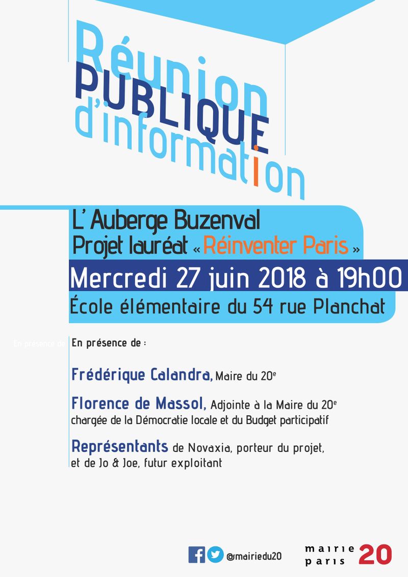 RPI Réunion publique d'information Auberge Buzenval 27 juin 2018 (Communication M20)